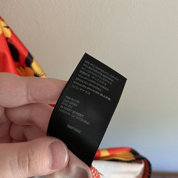 Urban Outfitters Women M Hibiscus Floral Print Strappy Back Tail Whip Mini Dress - Picture 8 of 10